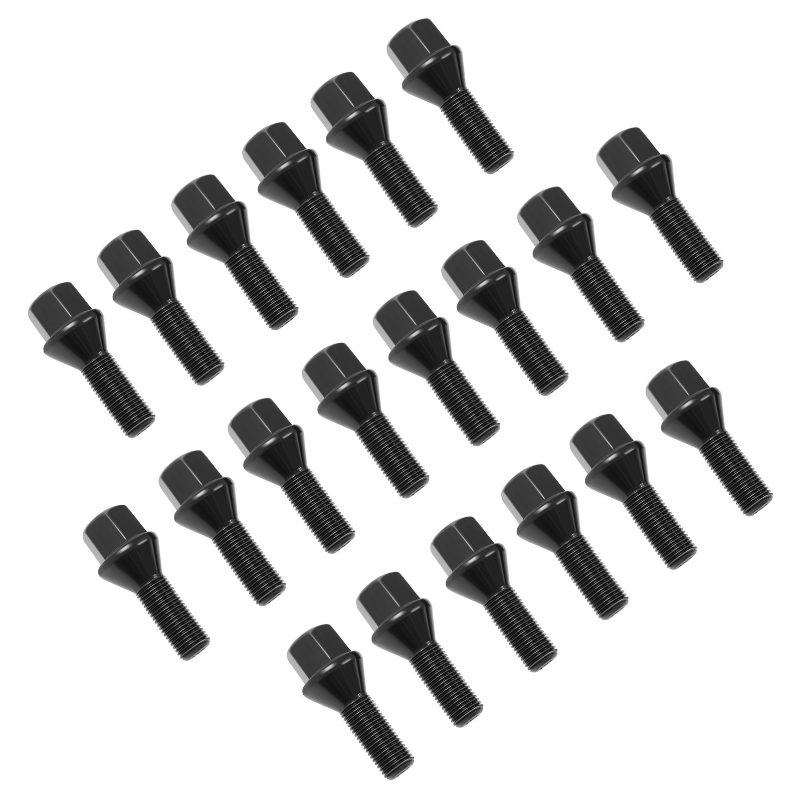 20 Pcs Black Wheel Lug Bolts For 2012-25 Dart Compass Renegade Cherokee Ram 700