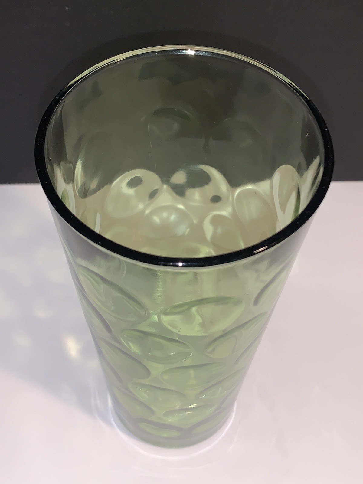 Vintage MCM Hazel Atlas Green El Dorado Optic Dot Glass Tumbler