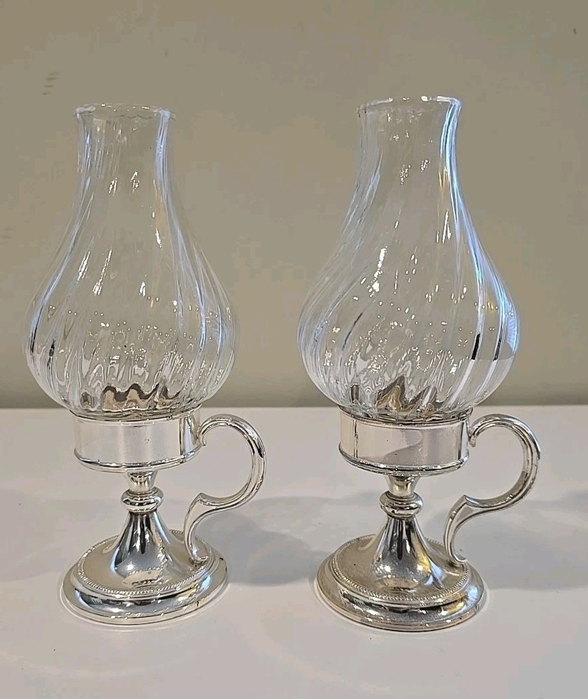 Pair of BMF e. p. Brass Silverplate Candlesticks West Germany Vintage