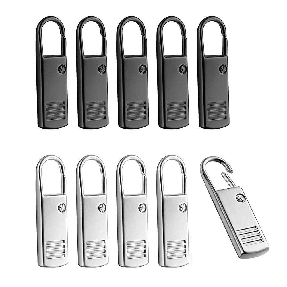 10Pcs Zipper Pull-Tab Replacement, Metal Zipper Puller Zip Slider Extender6843