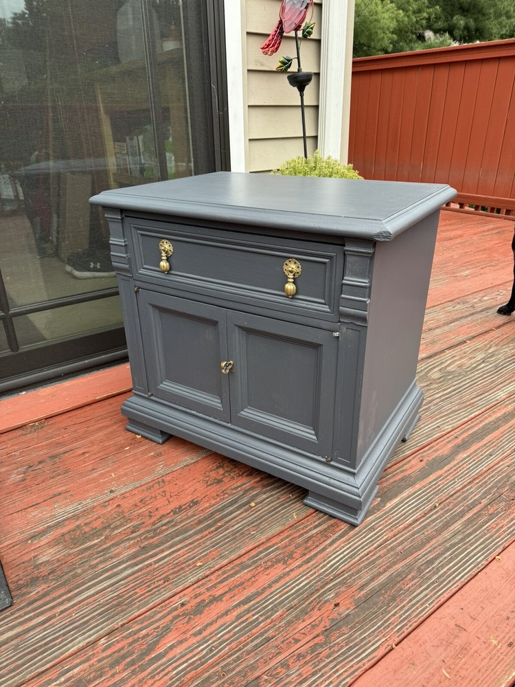 Vintage Night Stand Nightstand Refinished Solid Wood