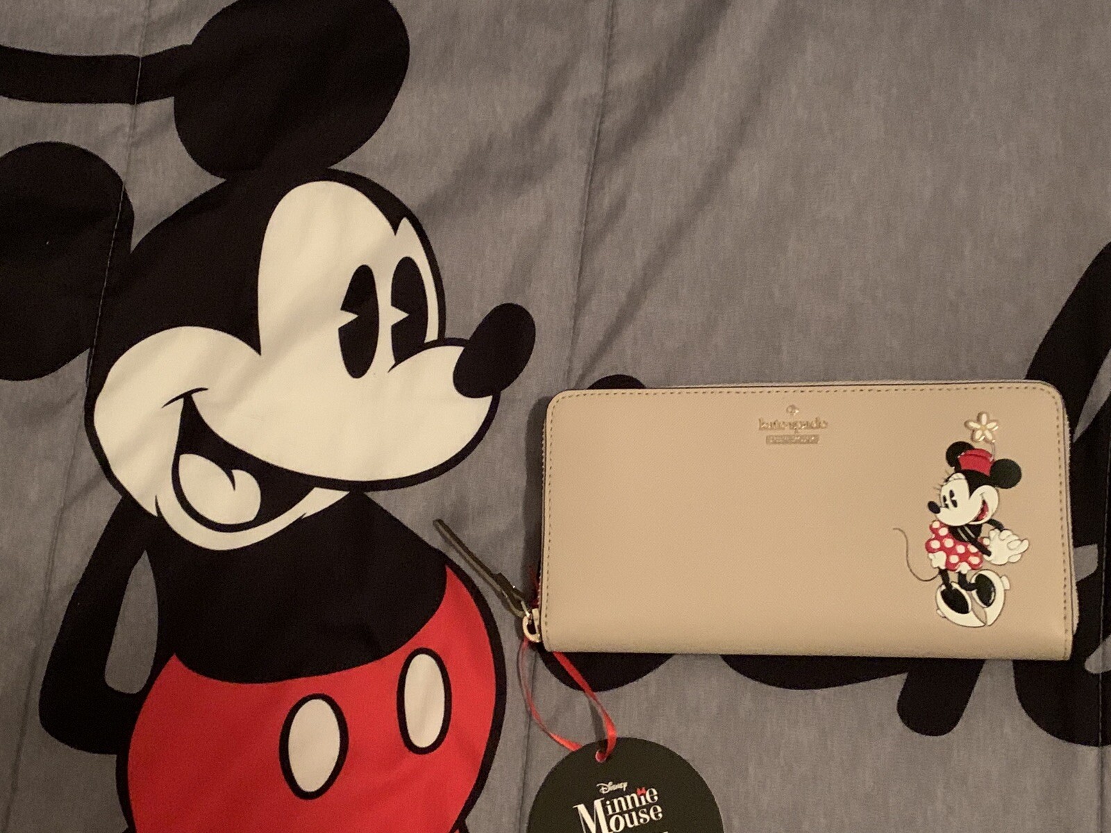 KATE SPADE DISNEY MINNIE MOUSE LACEY ZIP AROUND SAFFIANO LEATHER WALLET NWT $229