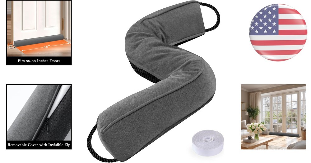 Washable Door Draft Stopper - Blocks Hot & Cold Air Efficiently