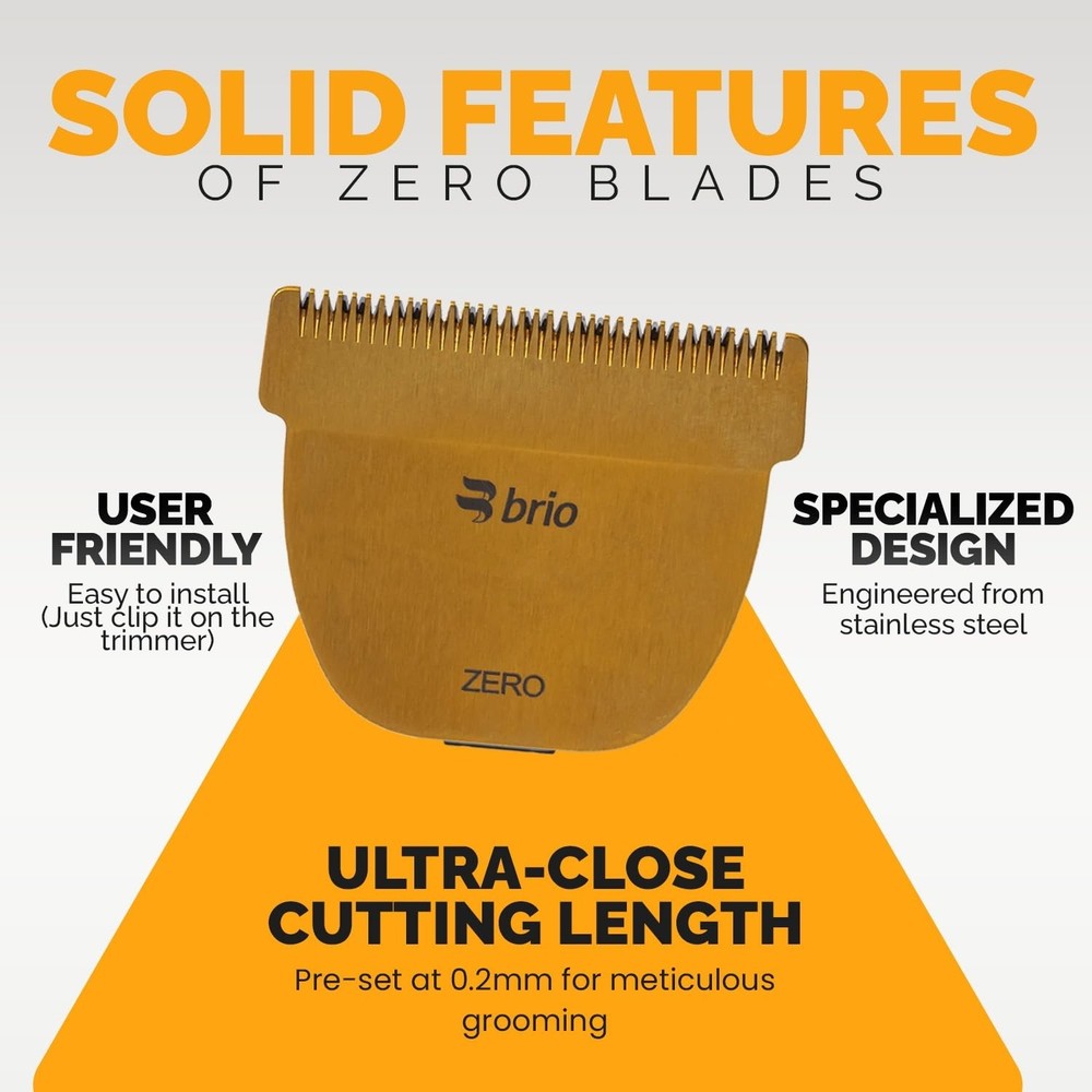 Brio Zero Blade Compatible Beardscape V2 & V1 Blade, Gold