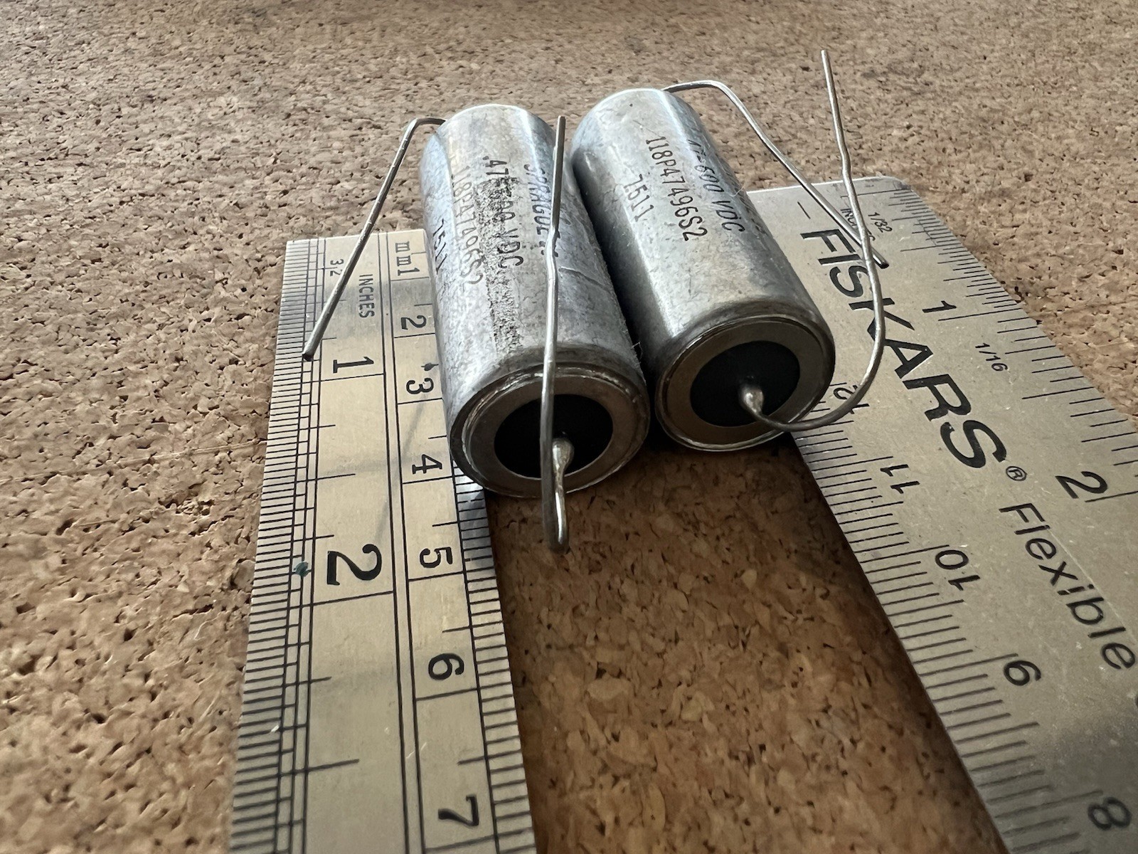 Vintage Sprague Oil Capacitors Pair - 0.47uF 600V