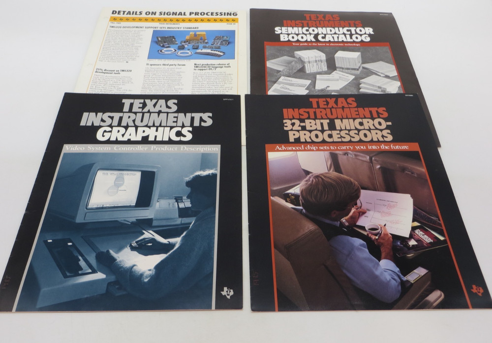 4 Texas Instruments Vintage Reference Micro-Processors Semiconductor Graphics