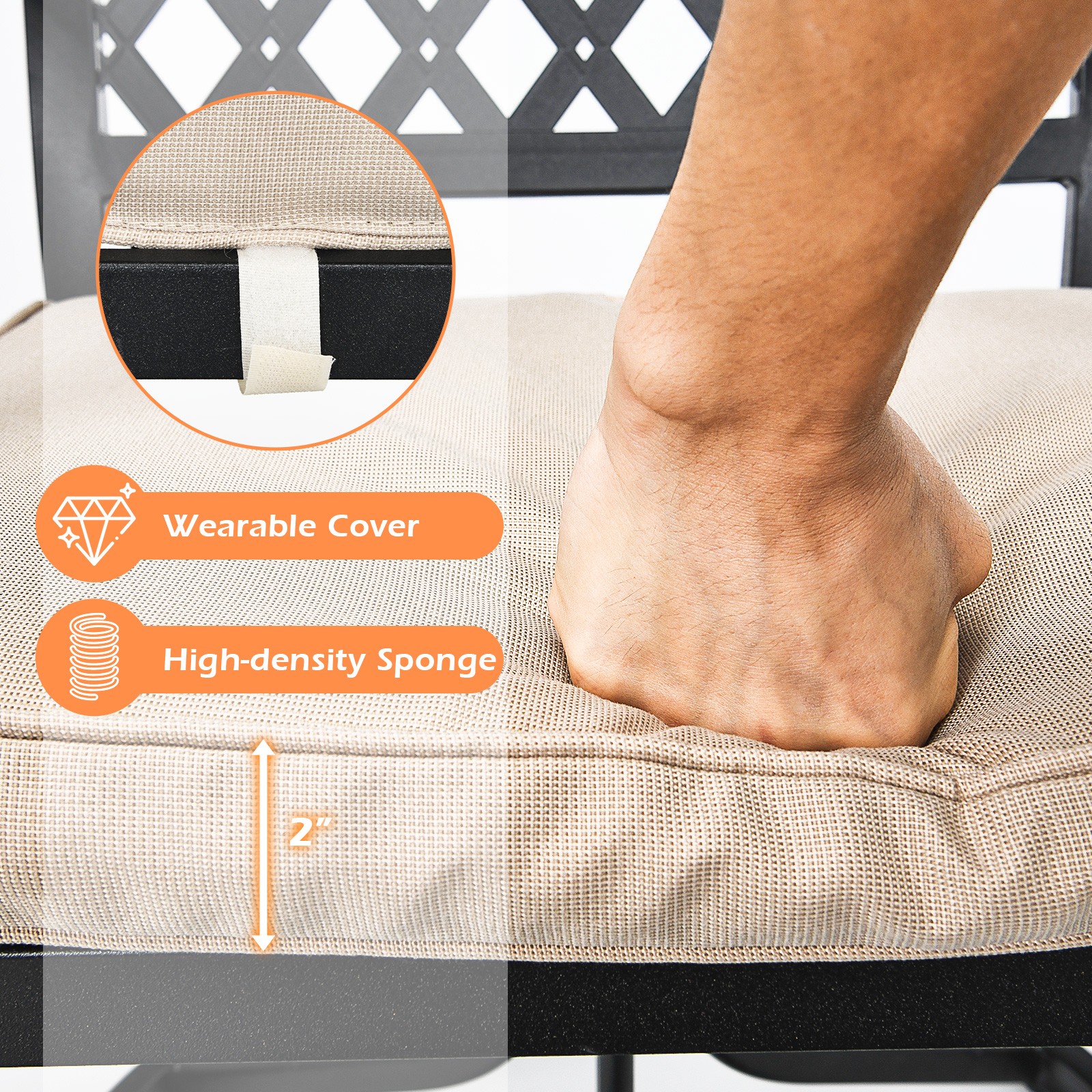 2PCS Patio 360° Swivel Dining Chairs Outdoor Lattice Rocker Cushioned w/ Armrest