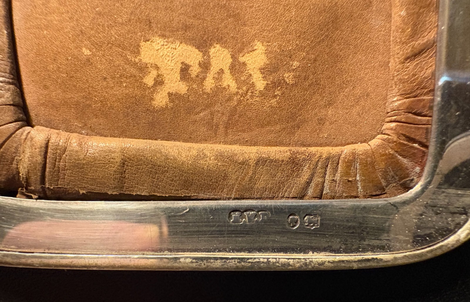 Antique 1875 Victorian Sterling Silver and Alligator Card Case Leuchars & Sons