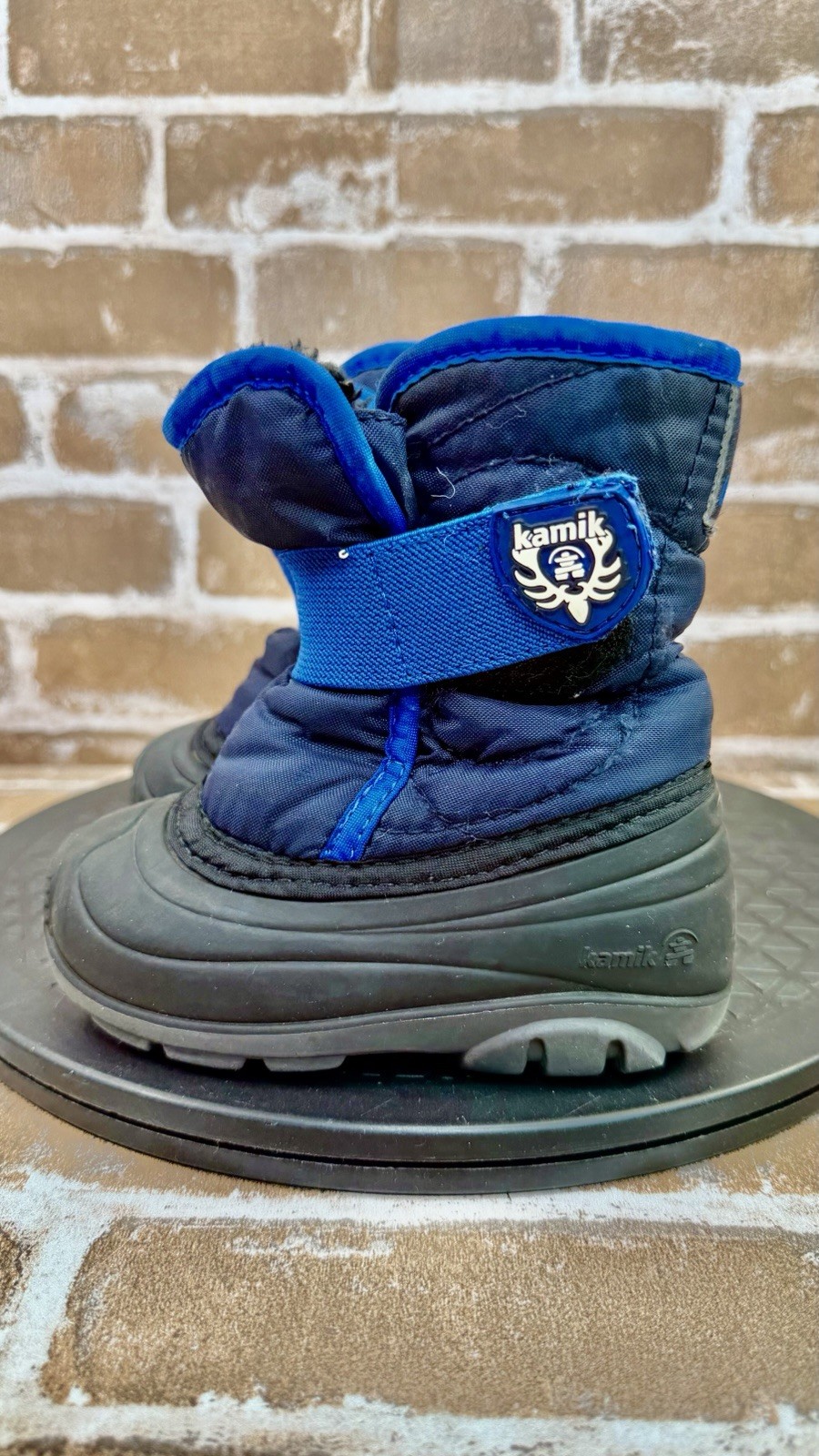 Kamik Snowbug Navy Blue Winter Fur Lined Snow Boots Toddler Boys Size 6