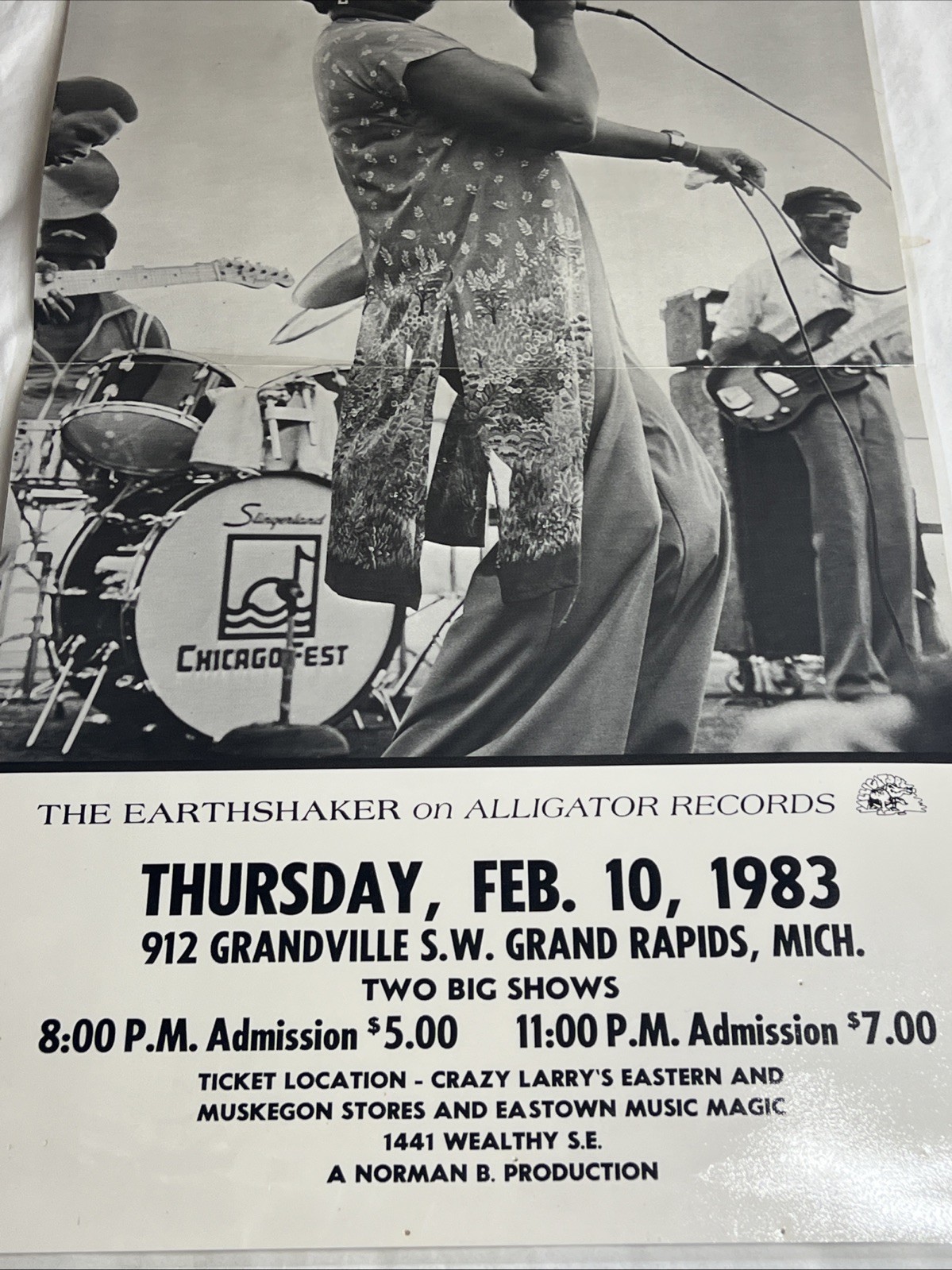 KOKO TAYLOR & Blues Machine, The Earthshaker Alligator Records Promo Poster 1978