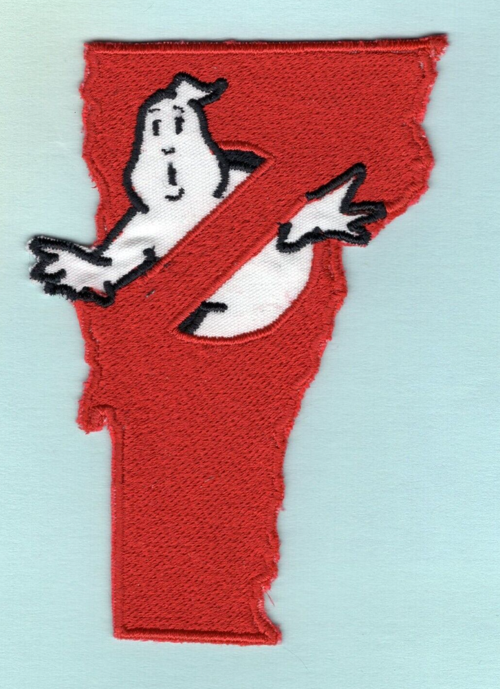 Vermont State - Embroidered Ghostbusters No Ghost Iron-On Patch