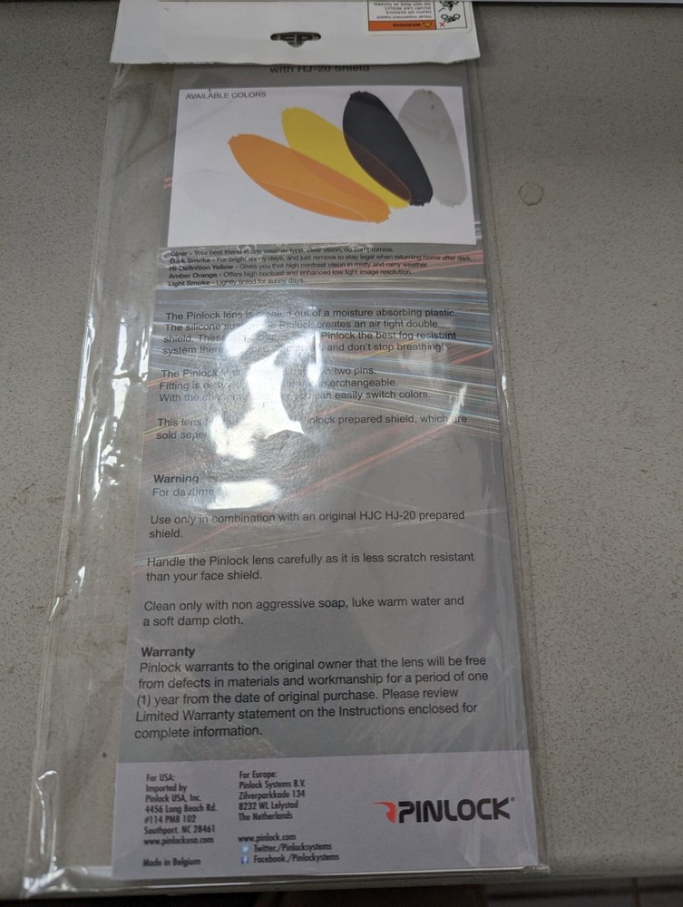 HJC Pinlock Clear Insert - 565-202