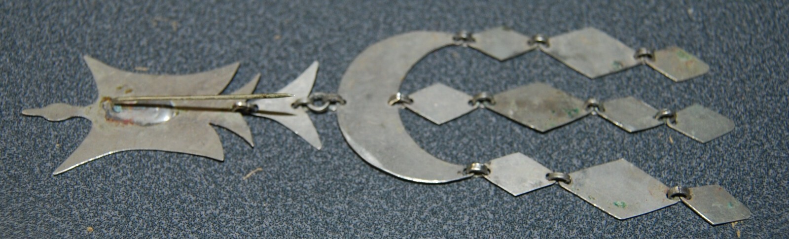 Vintage Southern Plains German Silver lg.Peyote Bird Silver Pin, ca. 1920-1930's