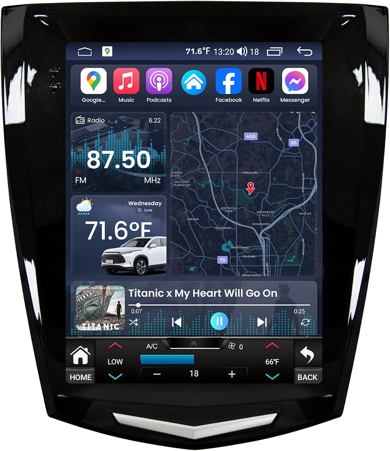 4+64G Car Radio Stereo Carplay Android 13 for Cadillac ATS XTS SRX CTS 2013-2018