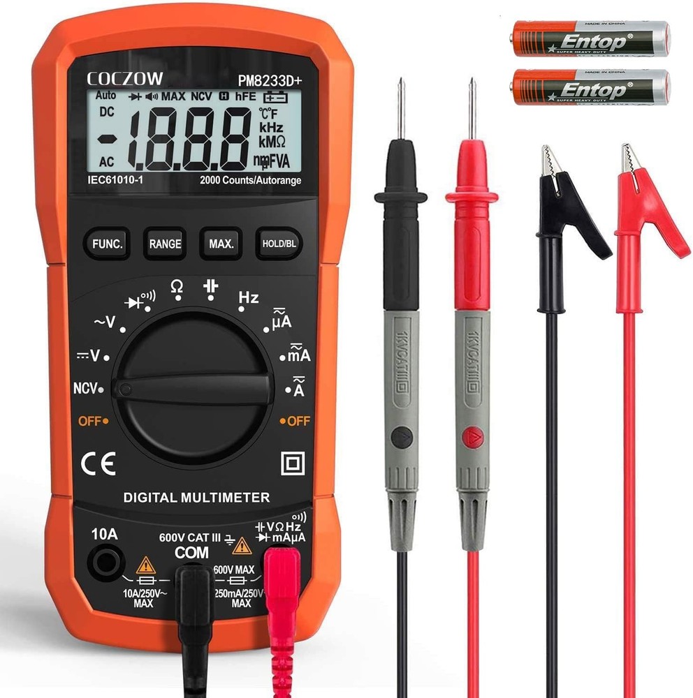 High Sensitivity Digital Multimeter - AC/DC Voltage, Current, Resistance Testing
