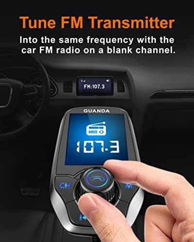 Bluetooth 5.3 FM Transmitter Car Adapter, Hands-Free Calling, USB Fast Charging,