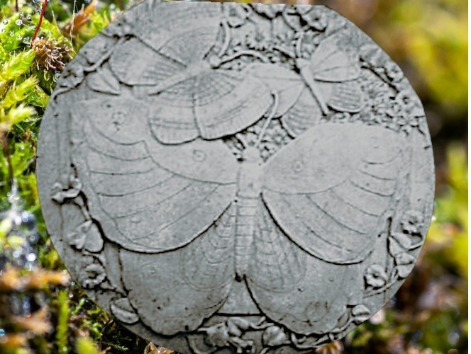 Butterfly steppingstone mold concrete plaster cement garden mould 12" x 1" thick