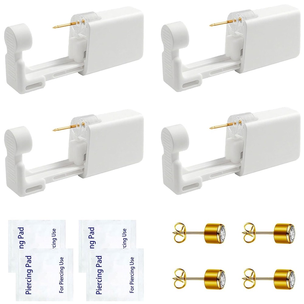 Ear Piercing Kit Disposable Ear Piercing Kit with Multi-sized CZ Earring Studs E