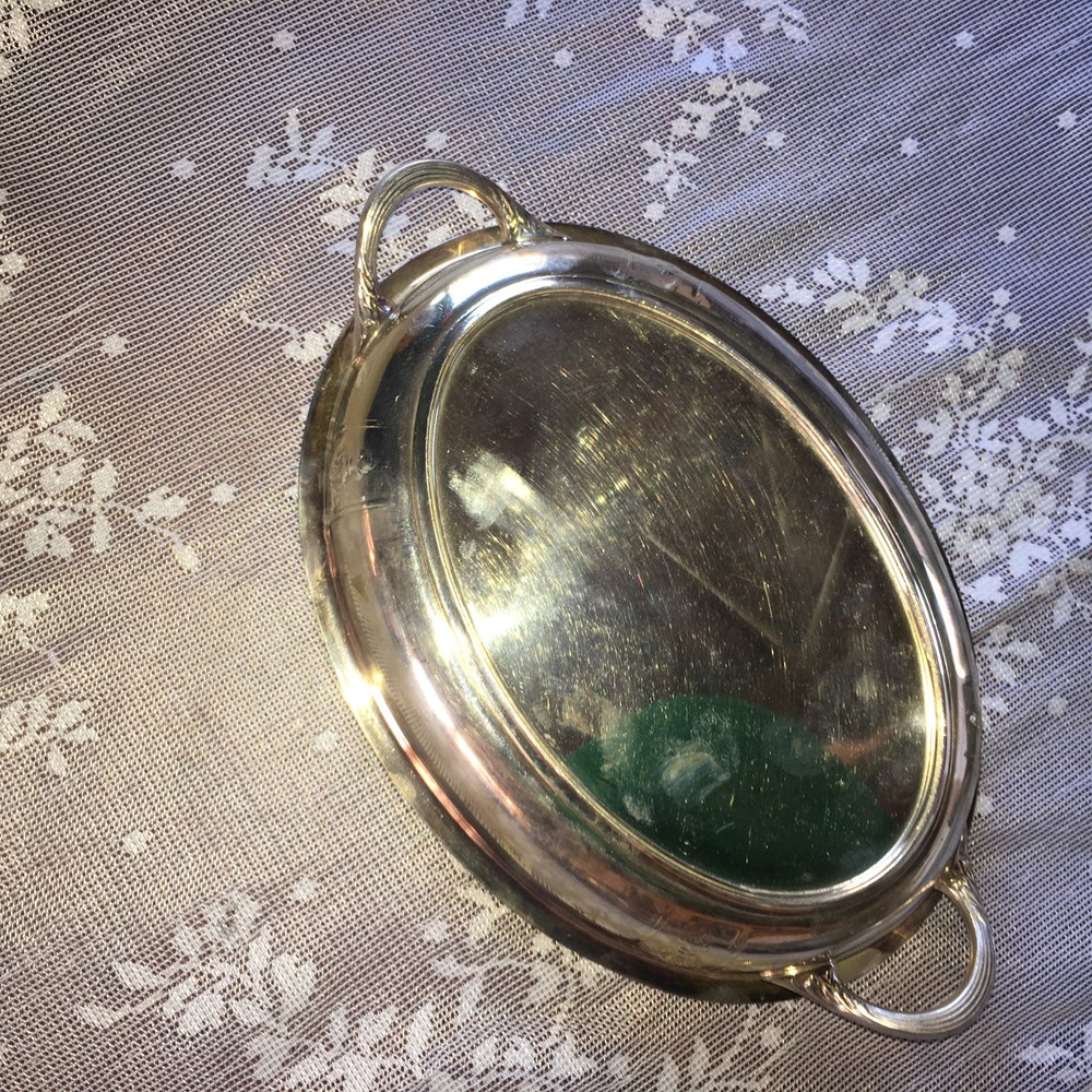 VINTAGE SILVER PLATE UNKNOWN MAKER/PATTERN SERVING DISH TOP/COVER