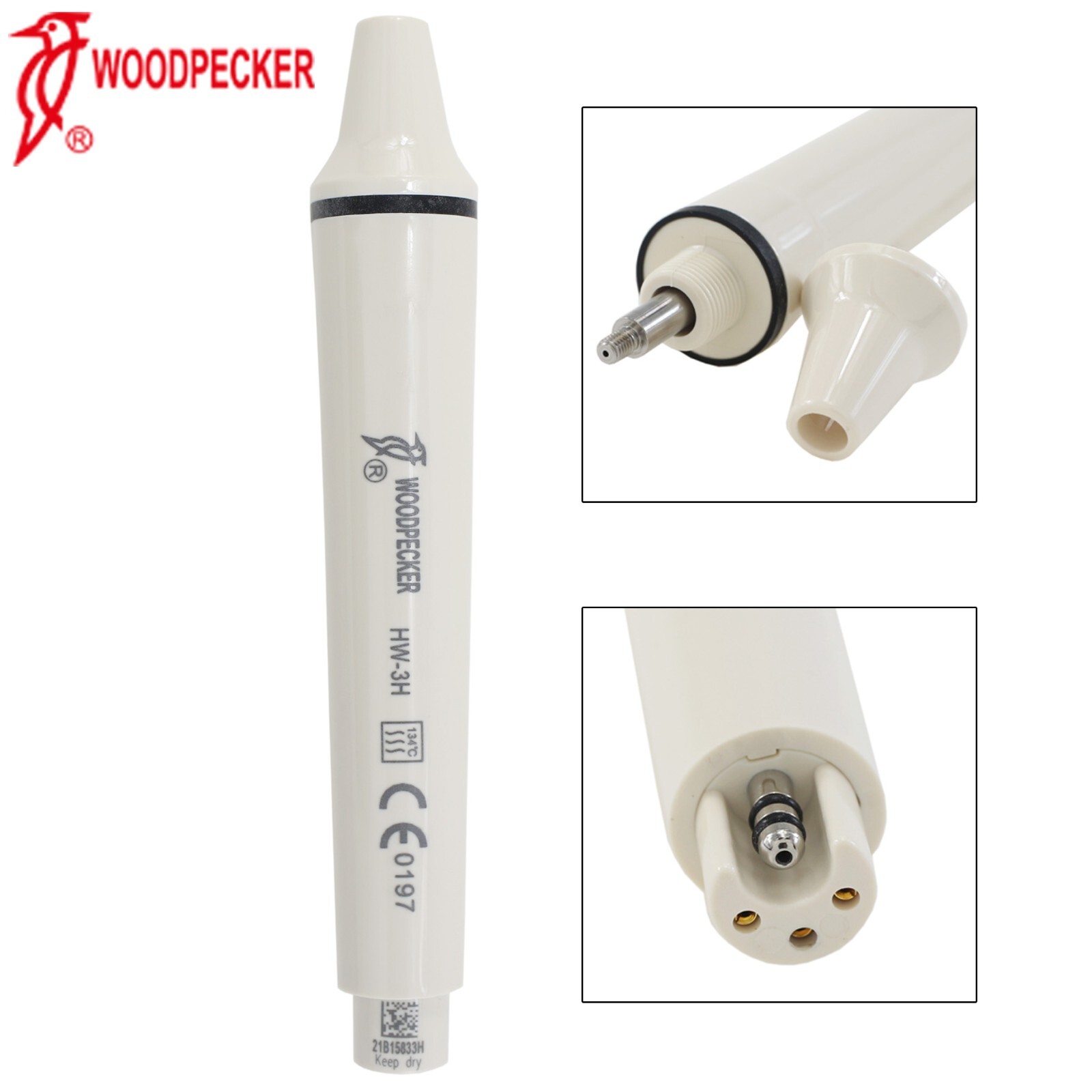 Original Dental Woodpecker Ultrasonic Scaler Handpiece Piezo HW-3H For EMS Tips
