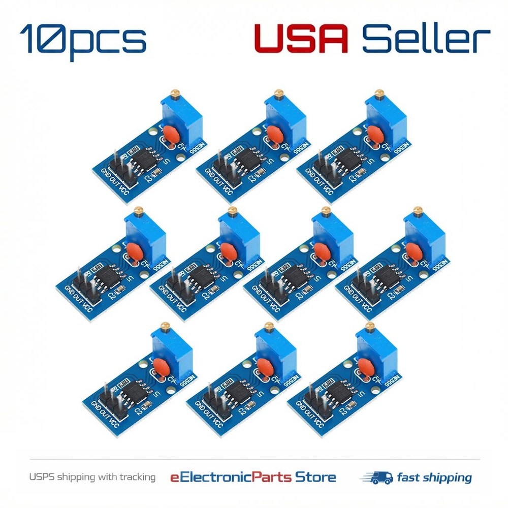 10pcs NE555 Duty Cycle Pulse Frequency Adjustable Square Wave Generator Module