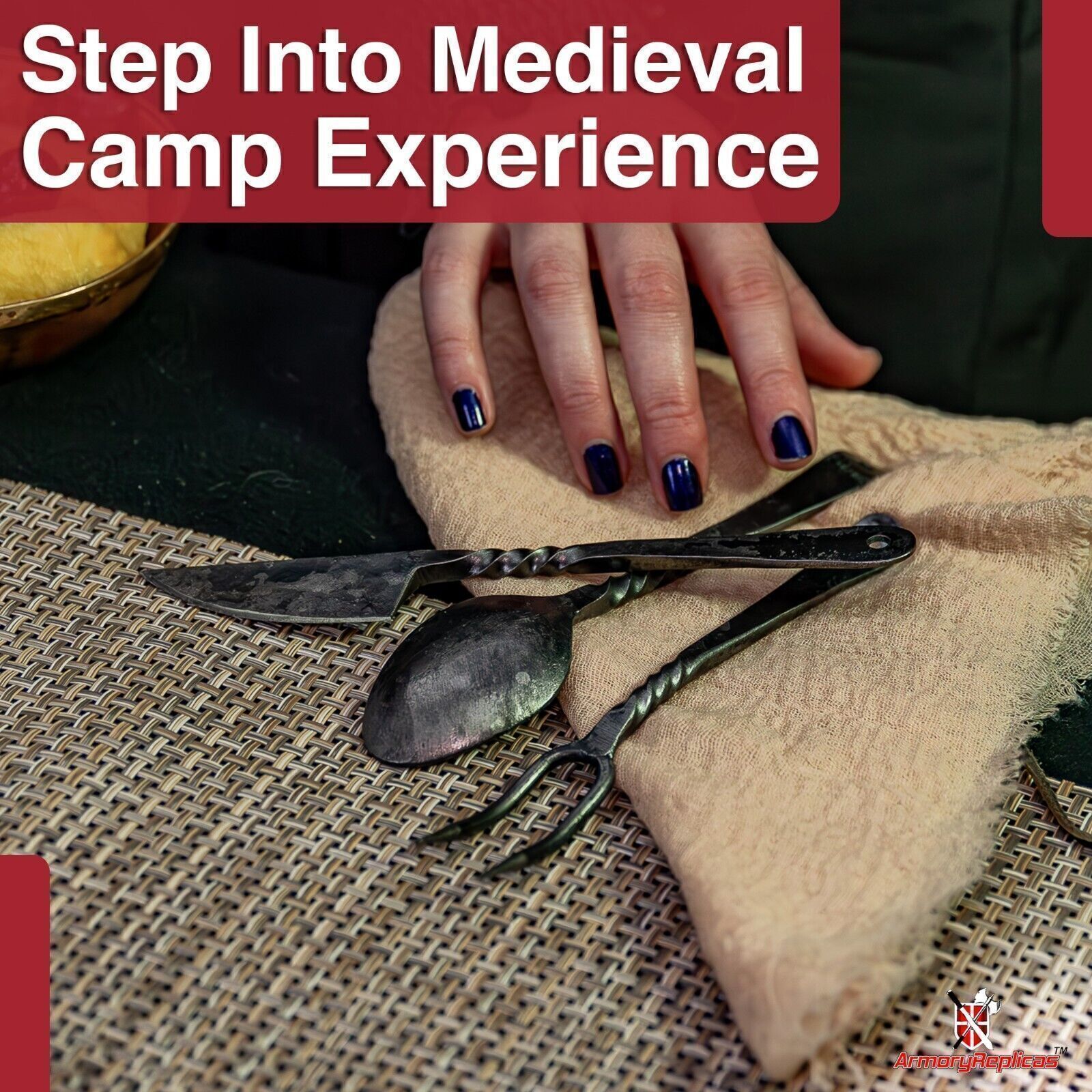 Forged Blacksmith Medieval Dining Hall Eating Kitchen Renaissance Utensils