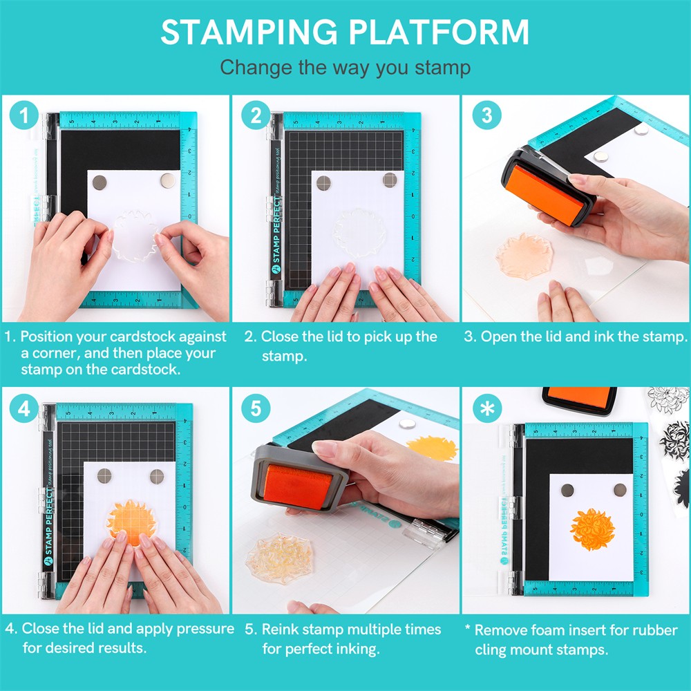 Stamping Tool Hinged Stamping Platform Stamp Positioner For Clear Stamps Craft
