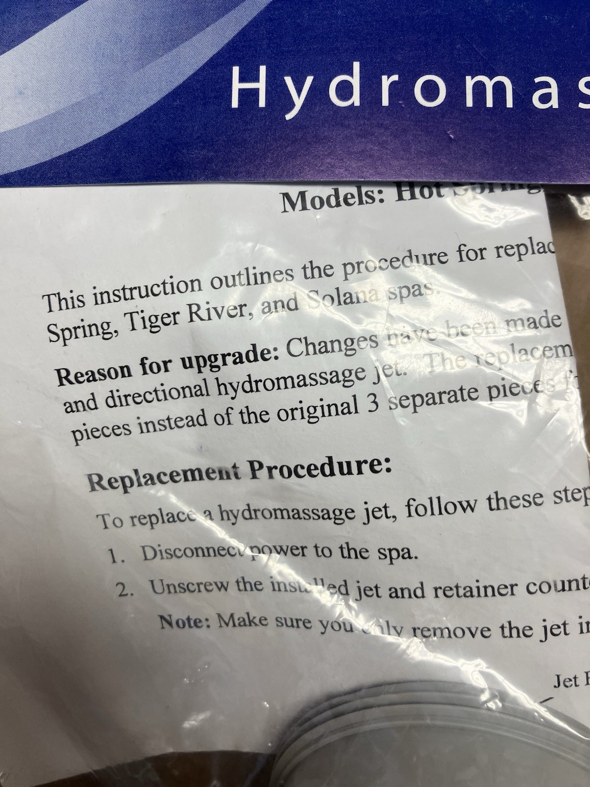 Hot Springs Hydromassage Replacement Rotary Jet Part # 71690