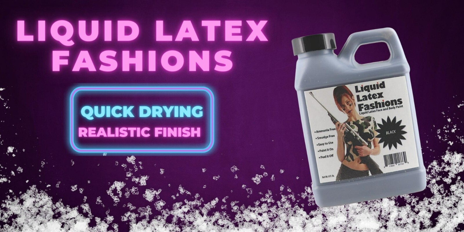 Liquid Latex - Black - 8 Fl Oz, Face and Body Paint, Ideal for Halloween