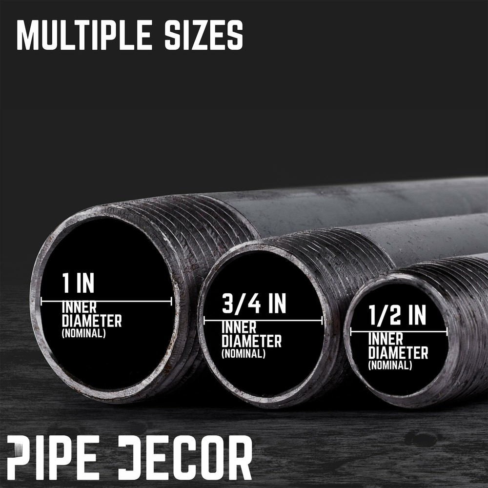 1 in. X 30 in. Black Pipe 4 Pack