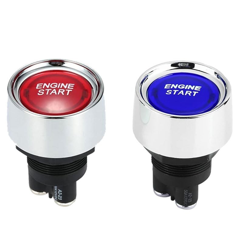 Engine Start Push Button Switch, 12V 20A Momentary Ignition Switch with Red