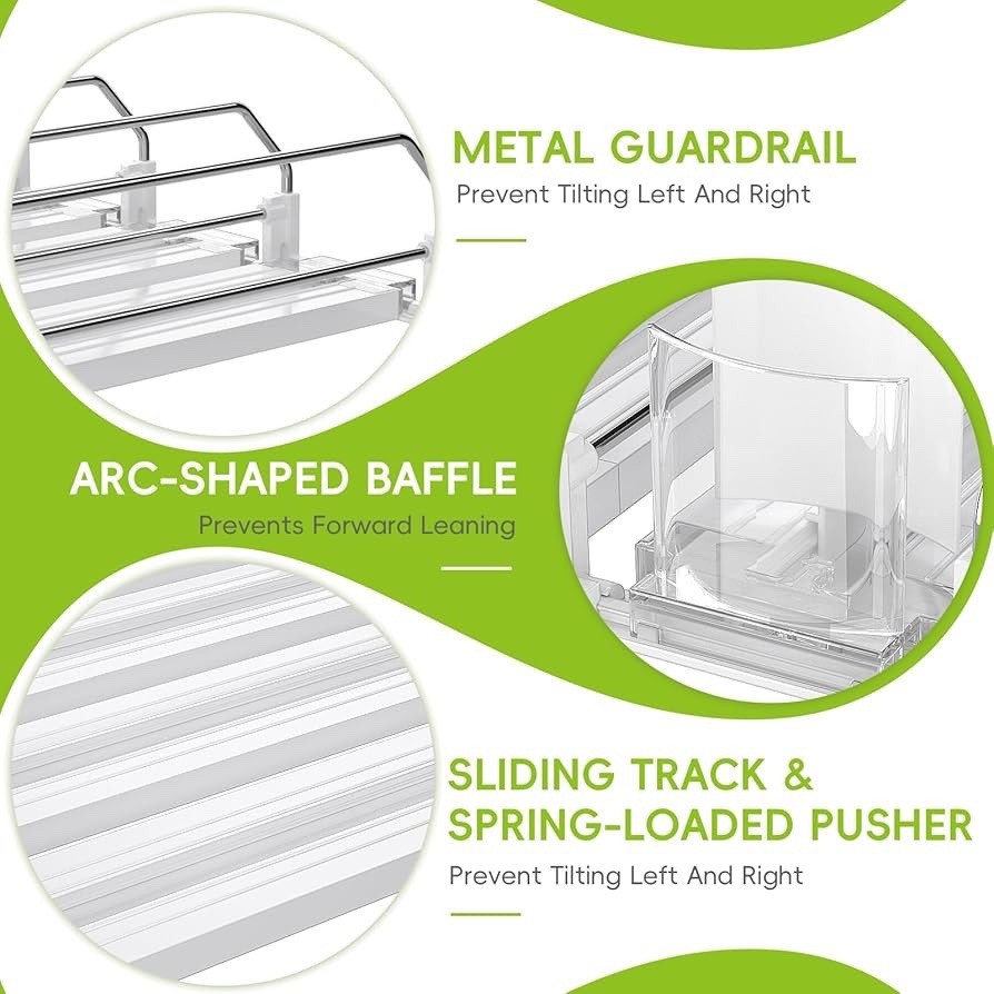 Soda Can Dispenser for Refrigerator,Self-Pushing Drink Organizer 5 Row (15.1D)