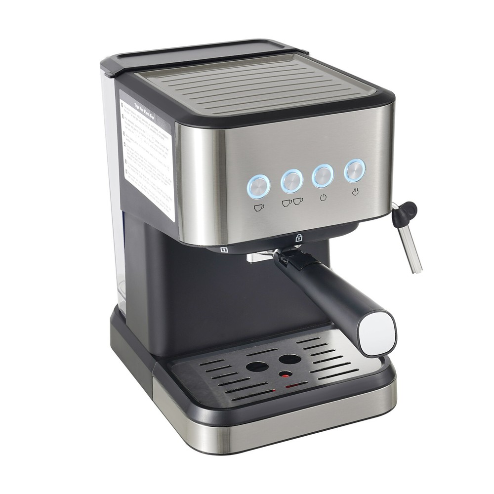 Small Drip Coffee Machine 1.5L, Semi-Automatic with Spoon & Tamper