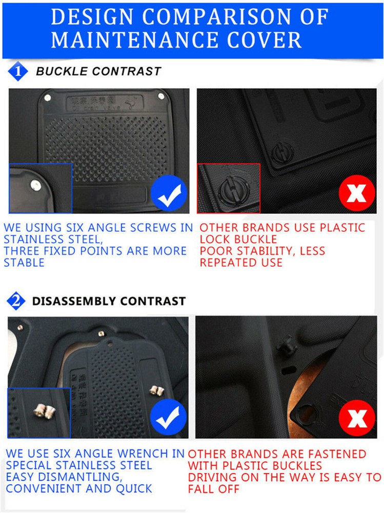 Lower Guards For Ford Focus 2012-2018 Engine Splash Shield Chassis Armor Black