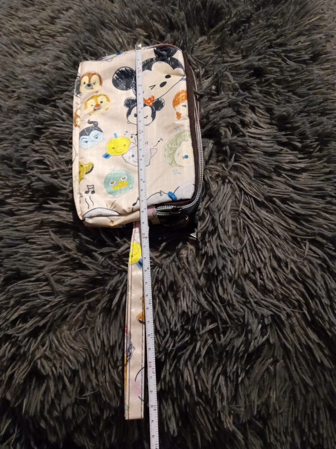 DISNEY WRISTLET TSUM TSUM CELL PHONE BAG CIGARETTES 3 Zippers Wallet CLUTCH NEW