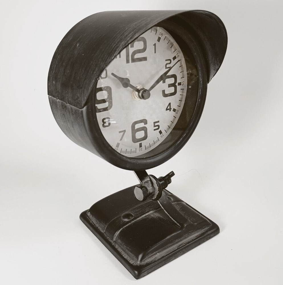 Black Vintage Headlight Tachometer Clock. Mancave.