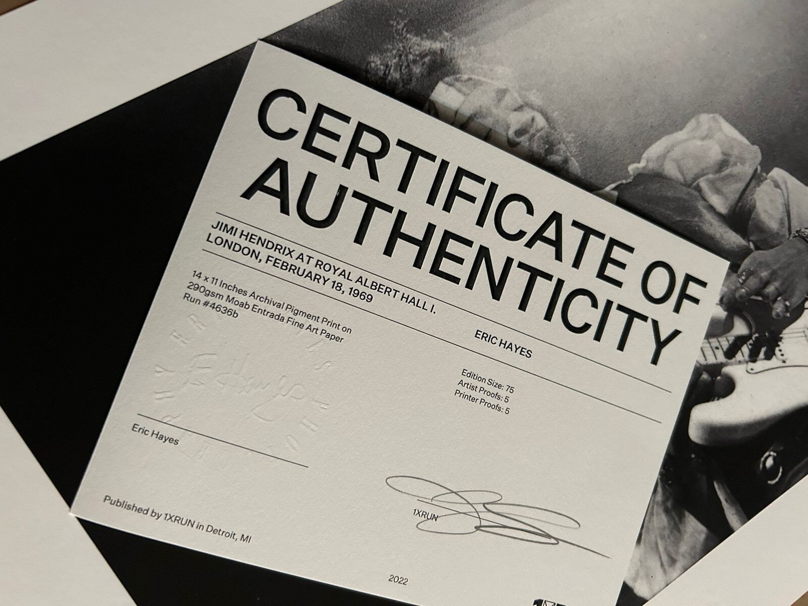 JIMI HENDRIX Poster Print 1969 Albert Hall experience London 2022 Official Photo