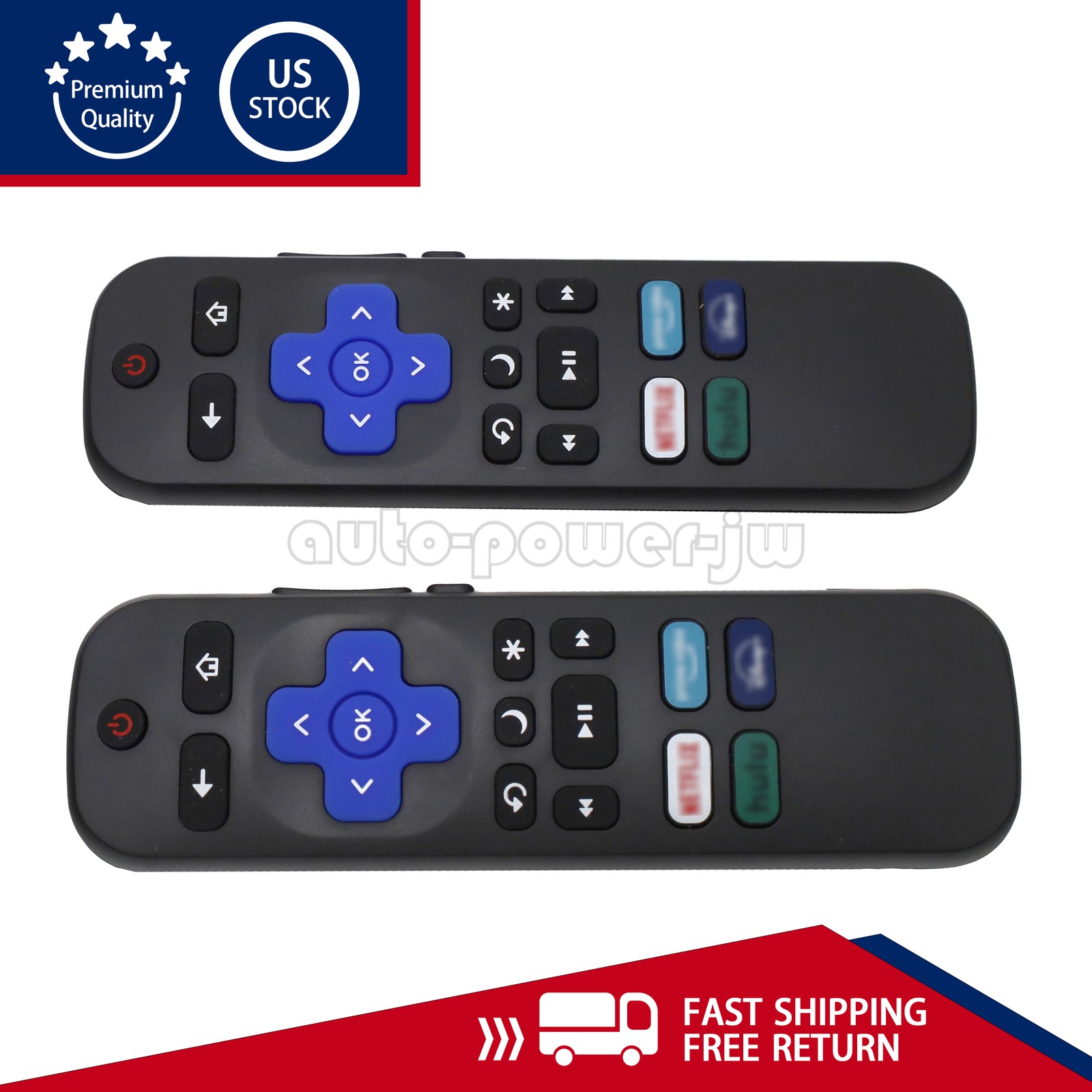 2x Remote Control Replacement For All TCL Hisense Onn Roku TV