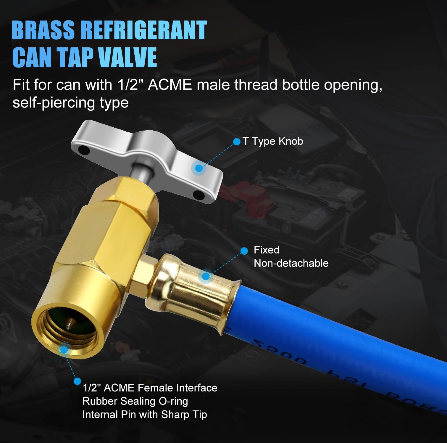 AC Charge Hose with Gauge for R134A Car HVAC Refrigerant Low Pressure Kit