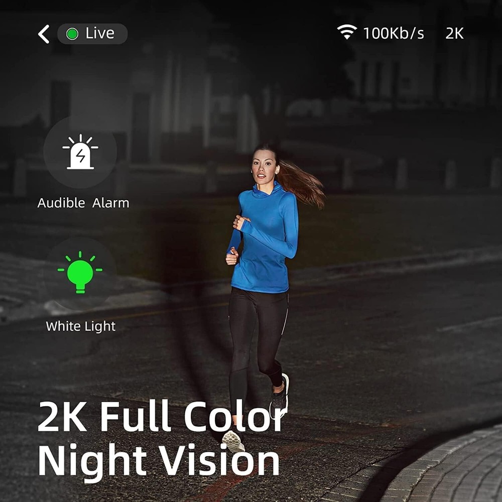 2pc Solar Security Cameras Wireless Outdoor, 2K Battery Powered Security Camera