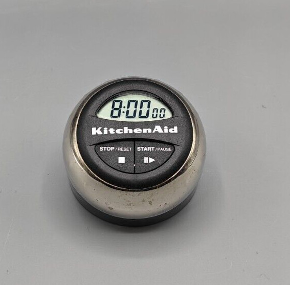 Kitchen Aid Digital Timer Black Chrome Cooking Rotating 9 Hours 59 Minutes