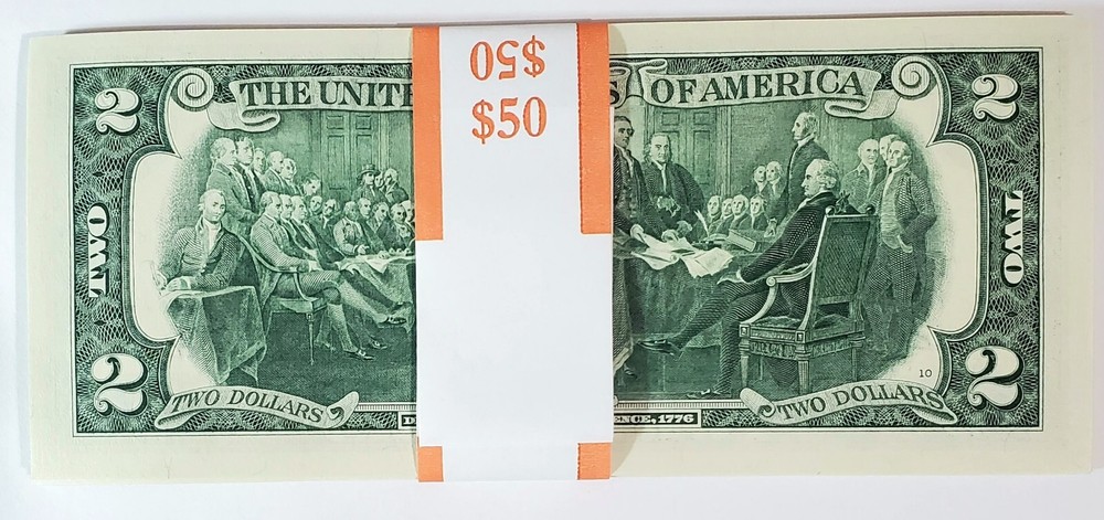 *25 Pack Uncirculated/Sequential Two Dollar Bills 69.90**