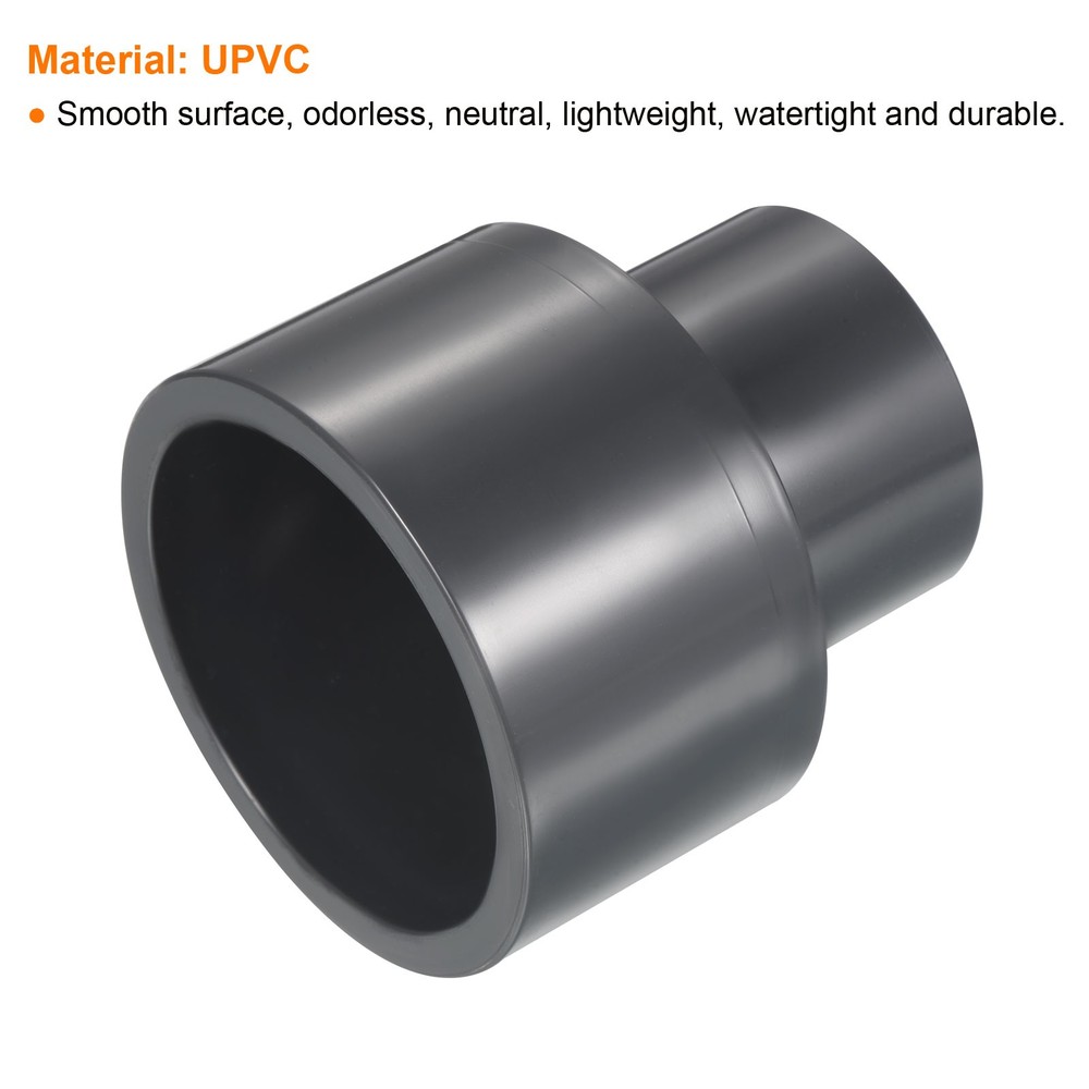 UPVC Reducer Pipe Fitting 2-1/2" x 1-2/2" Program Socket 80 2pcs
