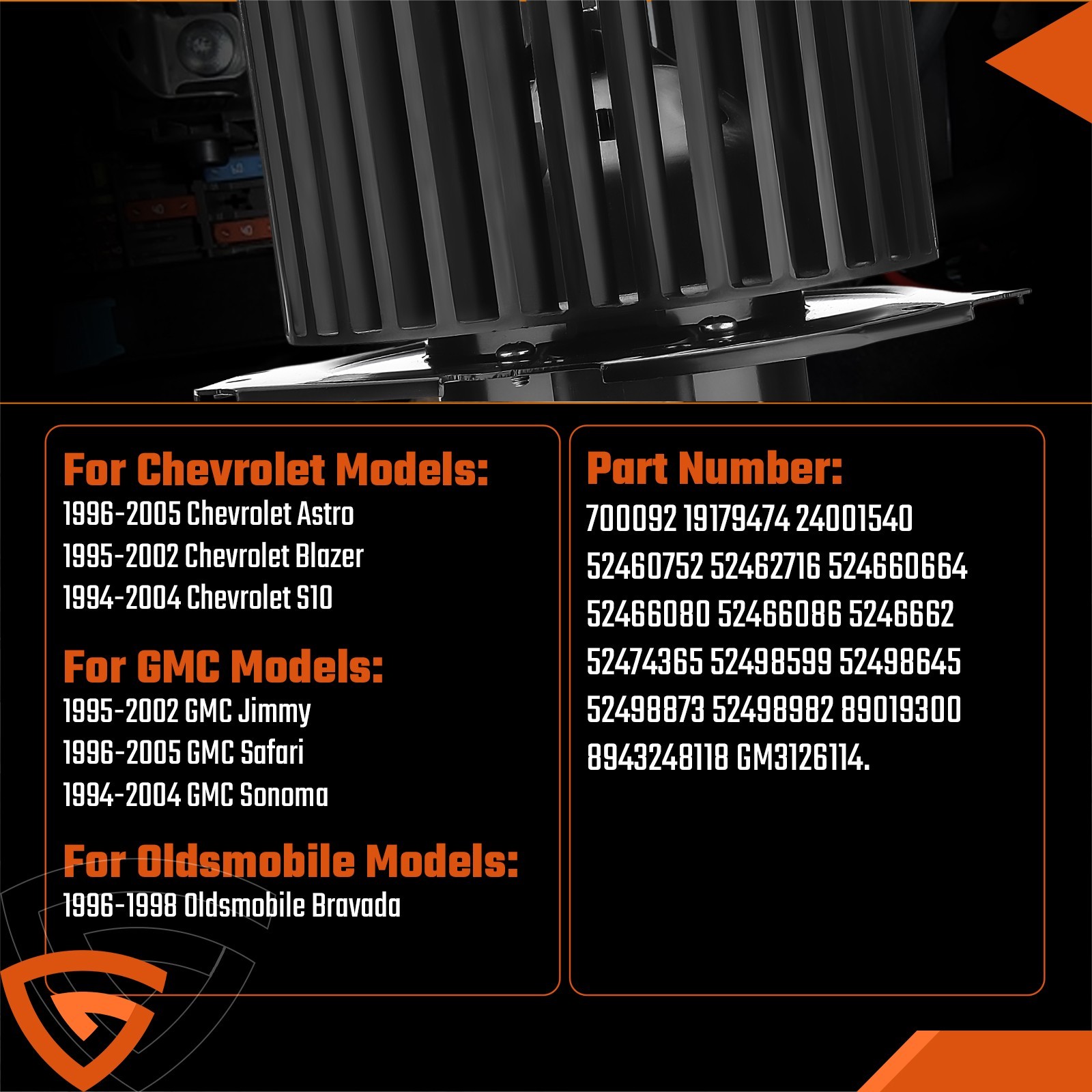 For Chevy Blazer S10 GMC Safari Sonoma HVAC Heater Blower Motor w/ Fan Cage Kwea