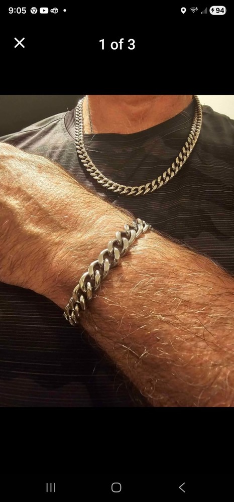 Necklace and bracelets.