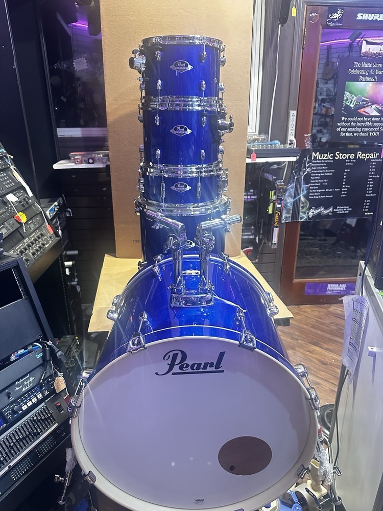 Pearl Export Series 5-Piece Drum Shell Pack – High Voltage Blue – Display Model