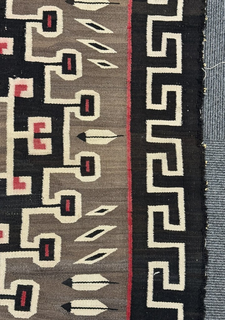 Navajo Crystal Rug ca. 1920 Size 74" L x 47" W Hand Woven Ranch Rug