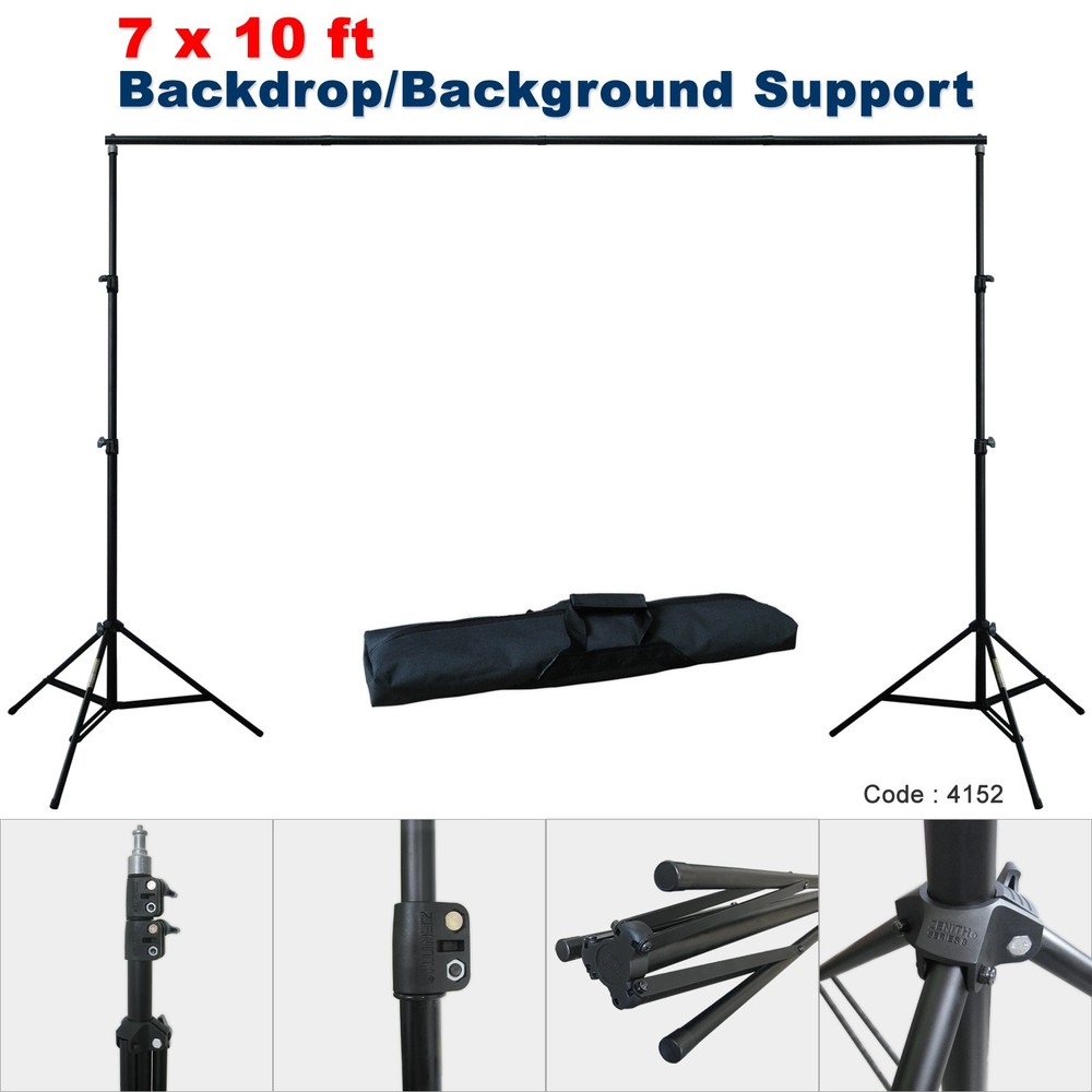 3 Bulbs Studio Continuous Lighting Kit Background Support Muslin Backdrop