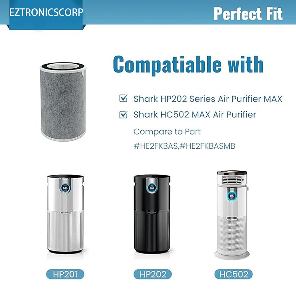 HP202 Replacement Filter Compatible with Shark Air Purifier HE2FKBAS HE2FKBASMB
