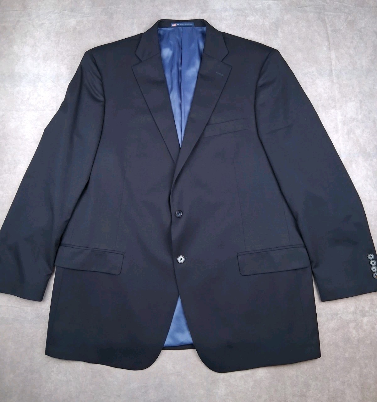 Hart Schaffner Marx Blazer Men 48L Navy Blue Chicago Fit Wool Blend Sport Coat